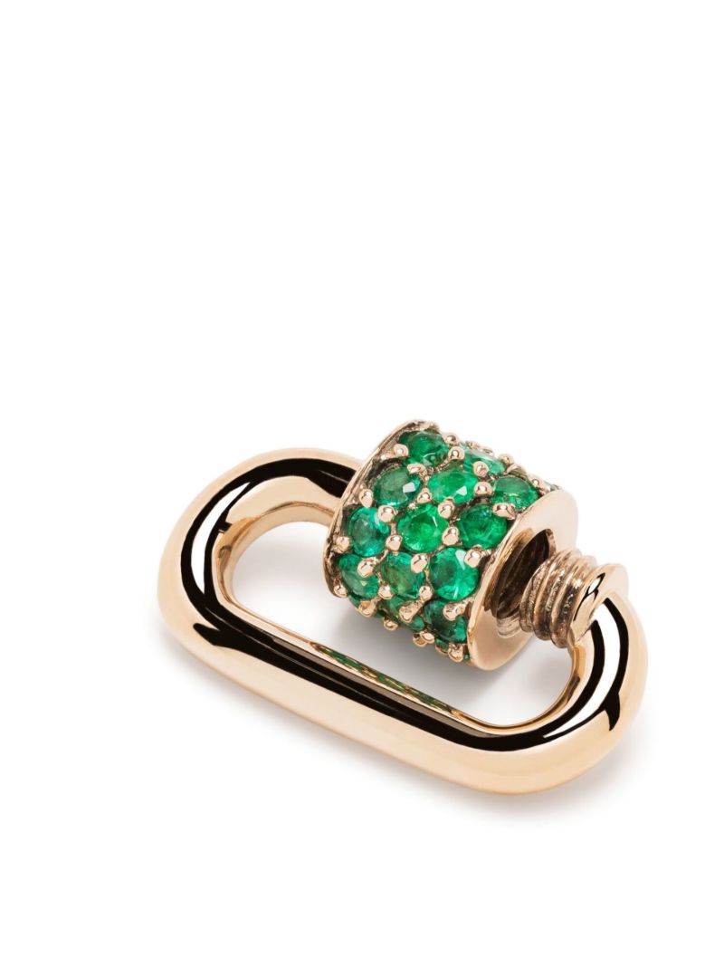 14k Yellow Gold Stoned Chubby Babylock Emerald Pendant