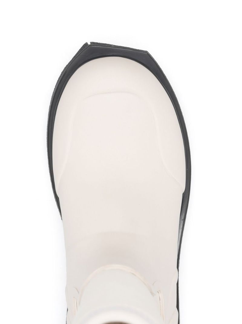 White Slogan Print Ankle Boots