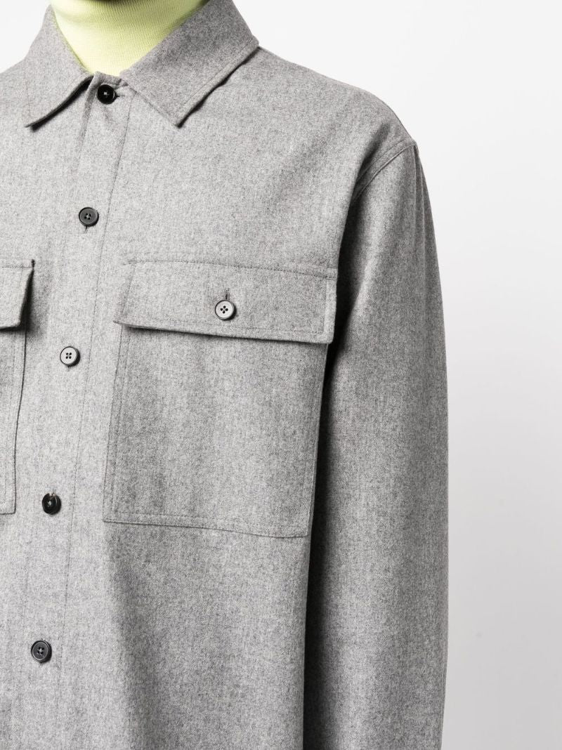 Grey Wool Shirt Jacket