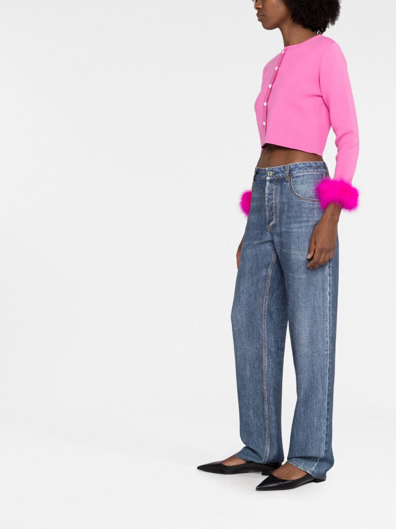 Pink Ostrich Feather Cardigan