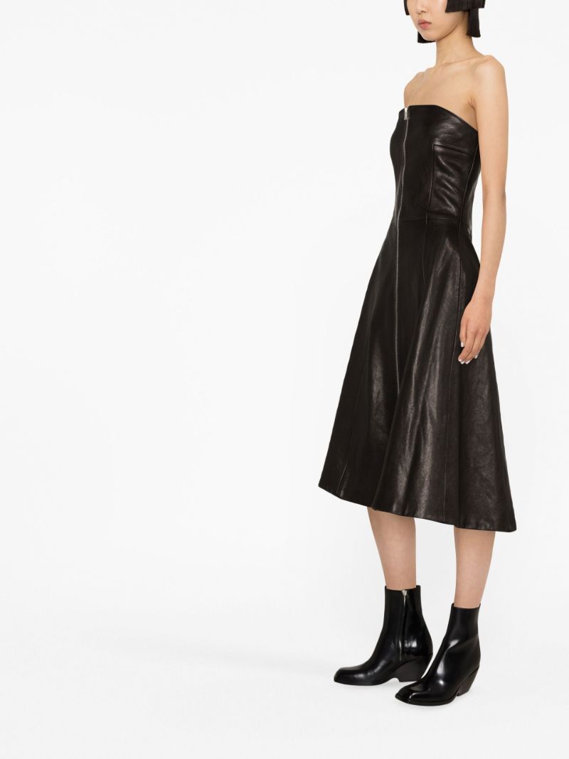 Black the Valerie Leather Midi Dress
