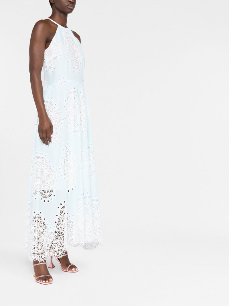 Blue Vivi Lace Cotton Dress