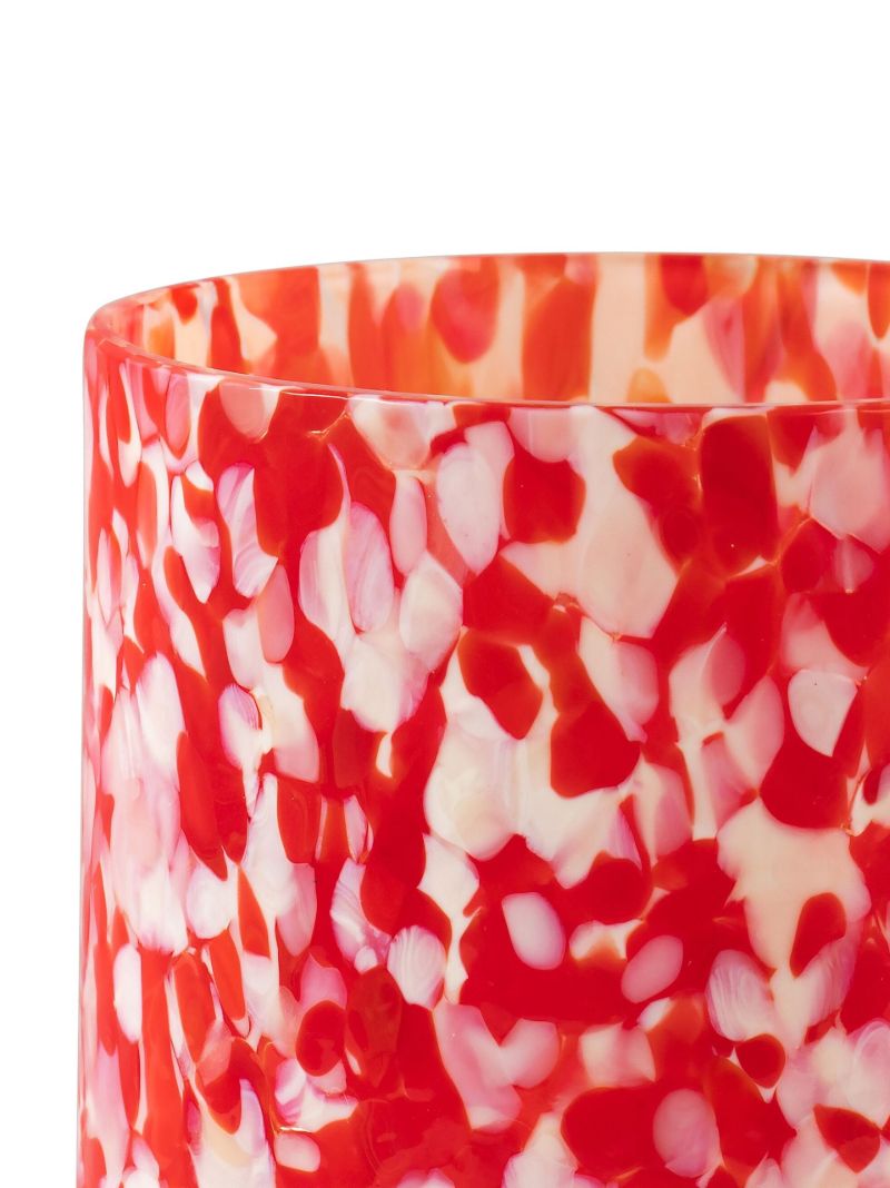 Red and White Macchia Glass Tumbler Set
