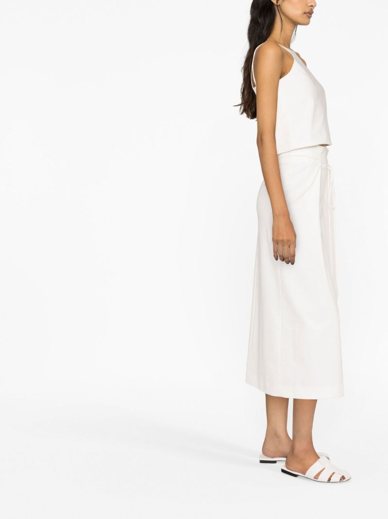 White High Waist Midi Skirt