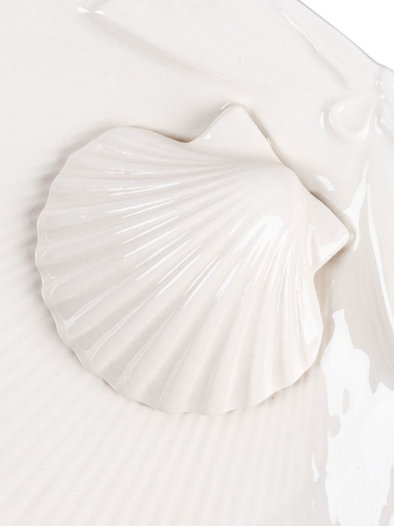 White Venere 3d Shell Dessert Plate Set
