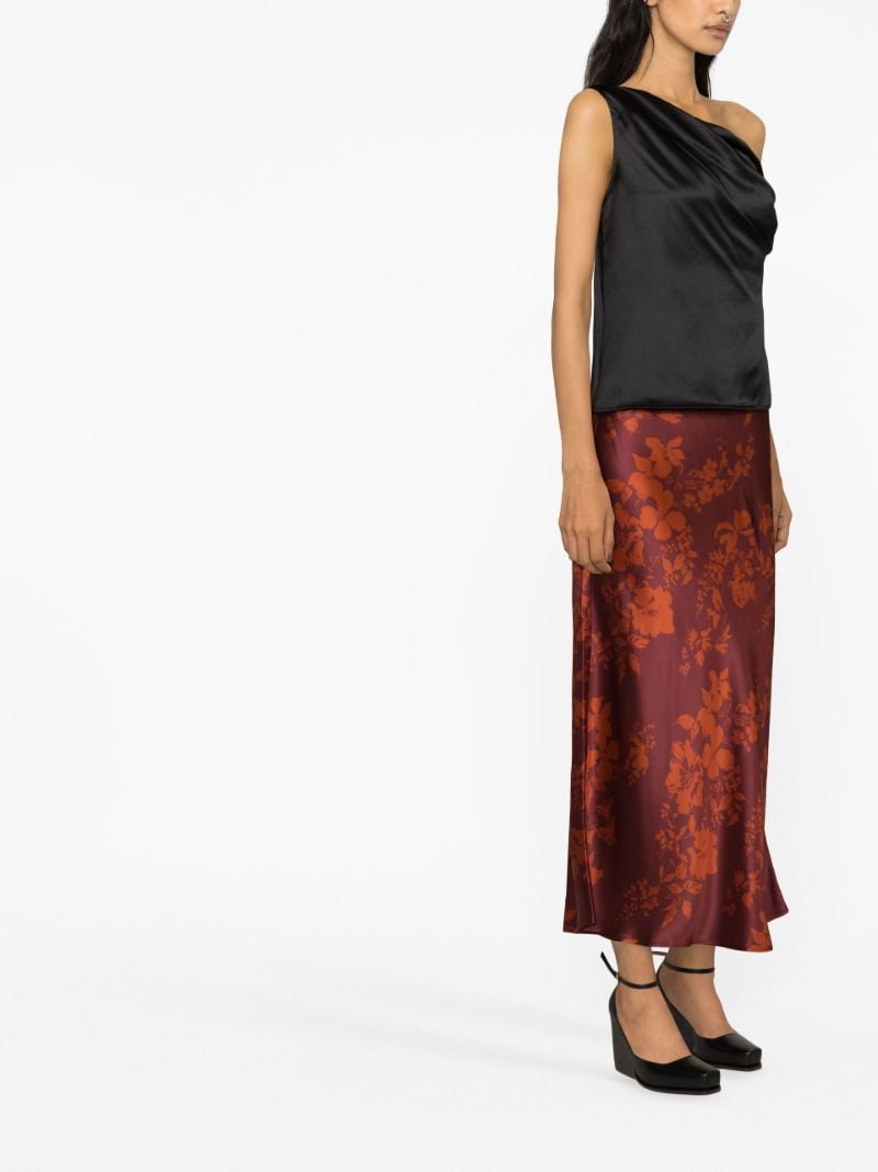 Black Annika One-shoulder Silk Top