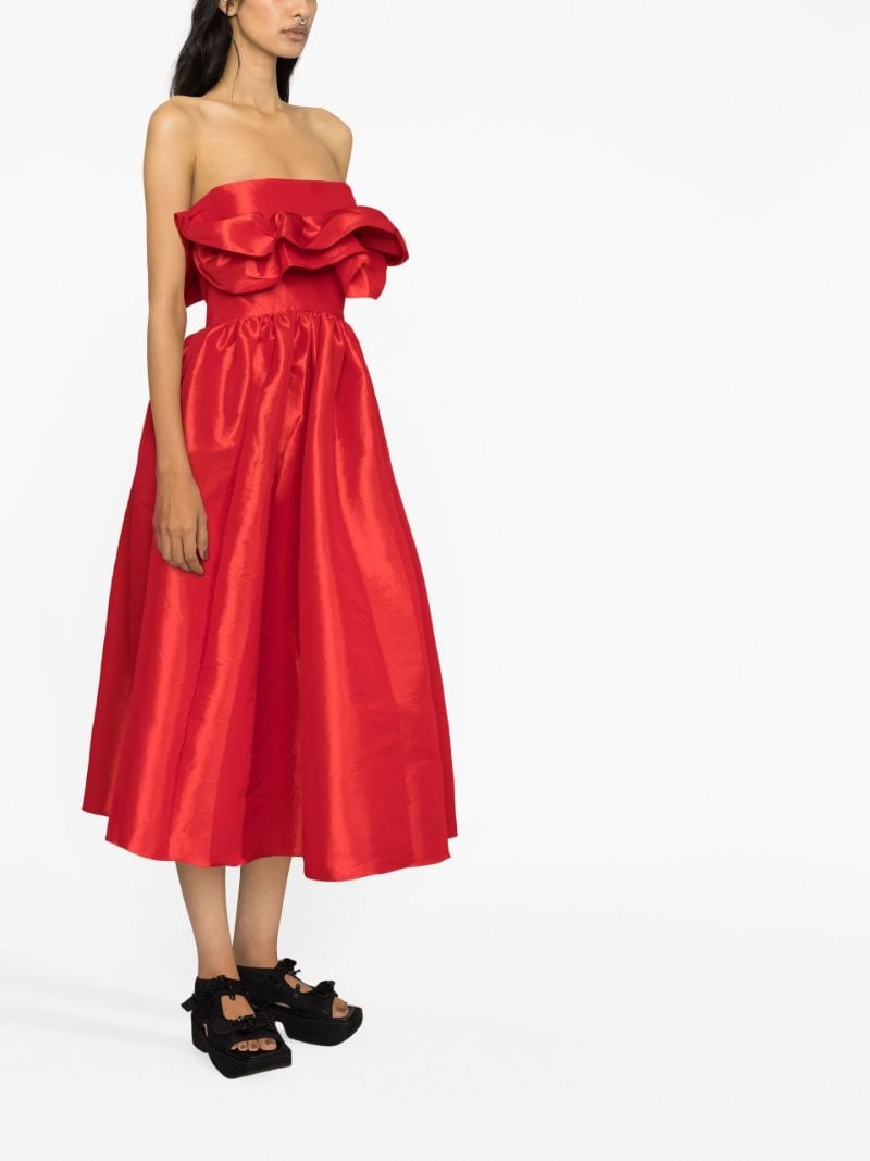Red Lynn Ruffled Midi Dress