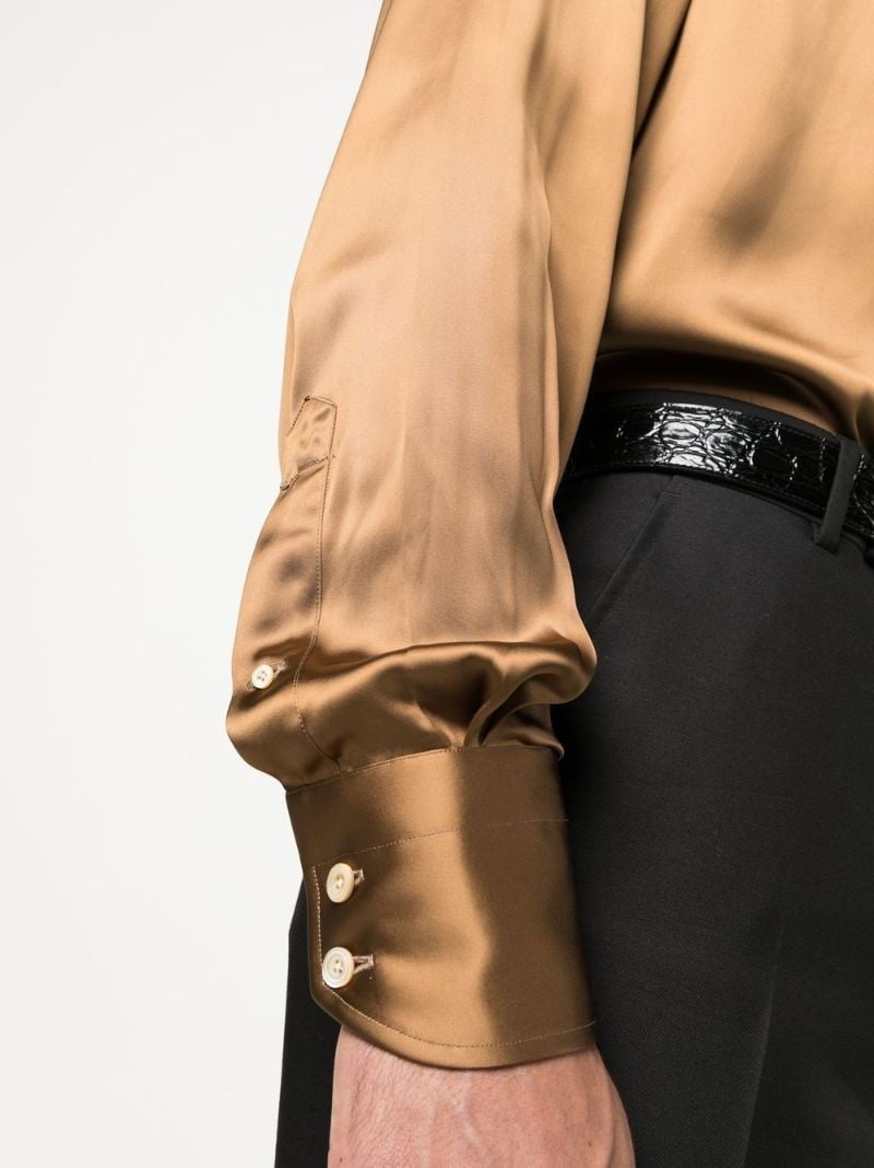 Brown Satin Shirt