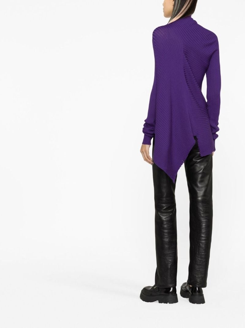 Purple Patchwork Draped Merino Jumper