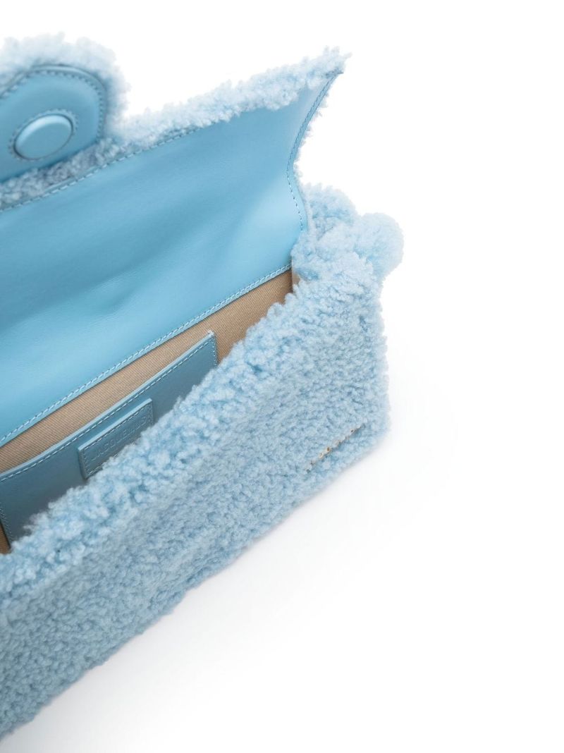 Blue Le Bambidou Shearling Shoulder Bag