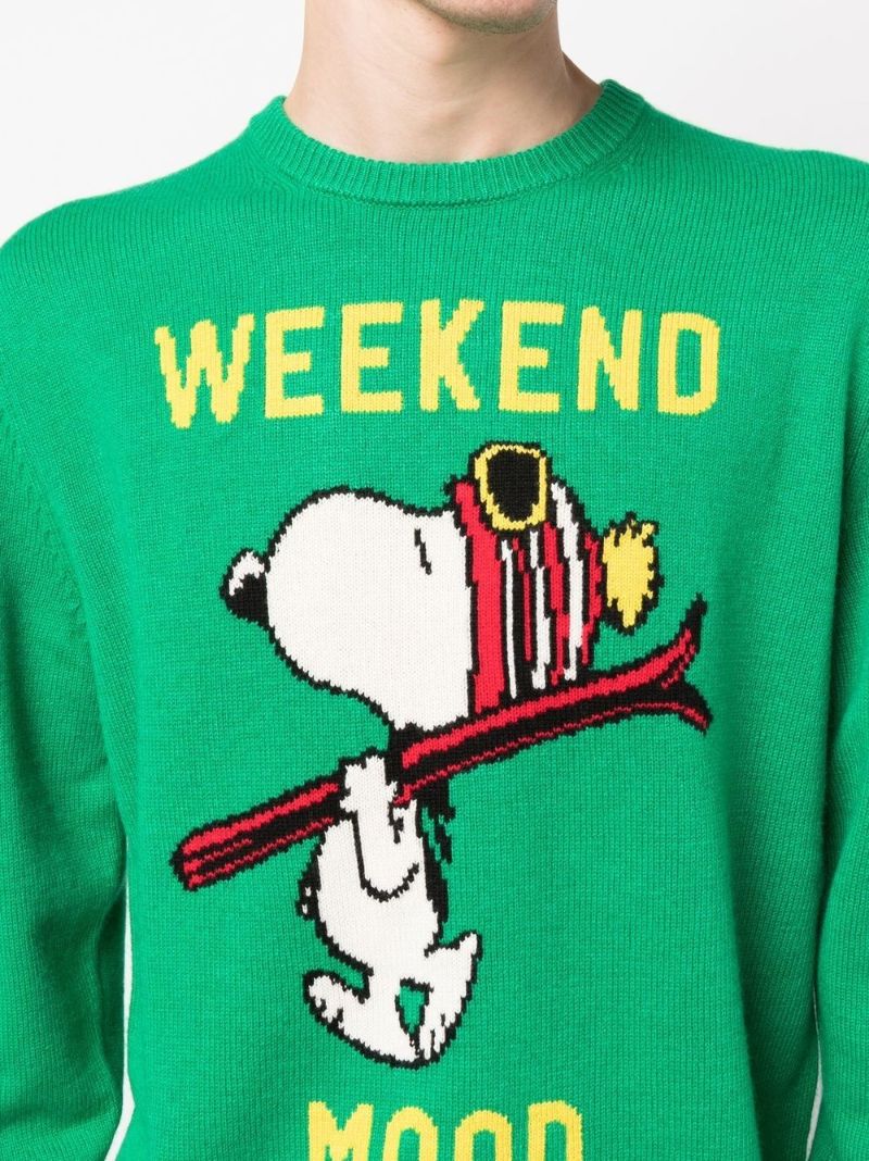 Green Snoopy Weekend Mood Knit Sweater