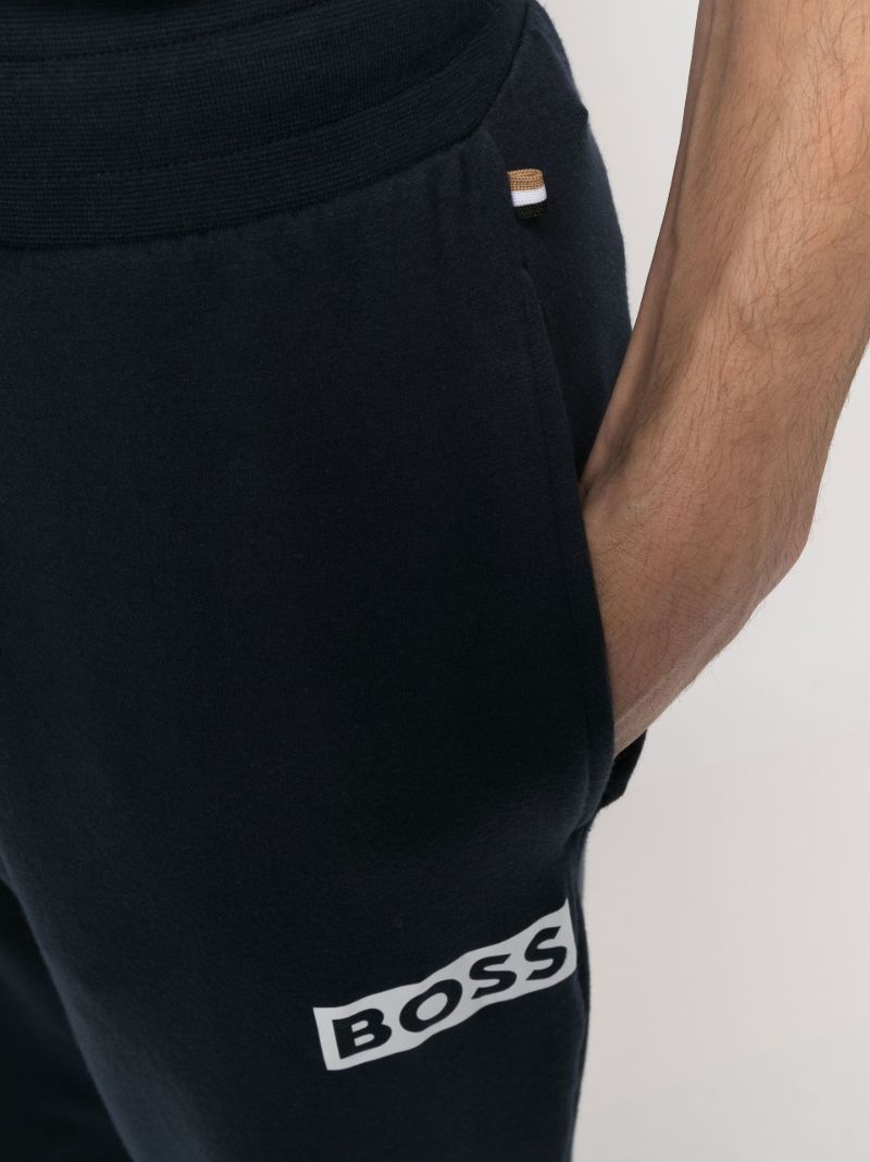 Blue Logo Print Track Pants