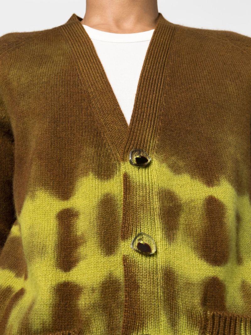 Brown Tie-dye Cashmere Cardigan