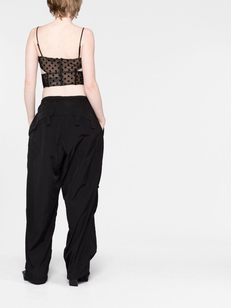Black Monogram Mesh Corset Top
