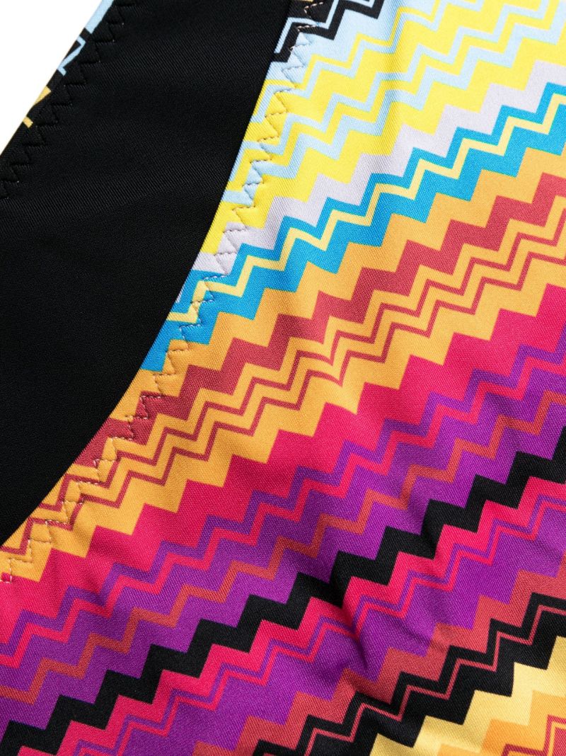 Pink Zigzag Crossover Swimsuit