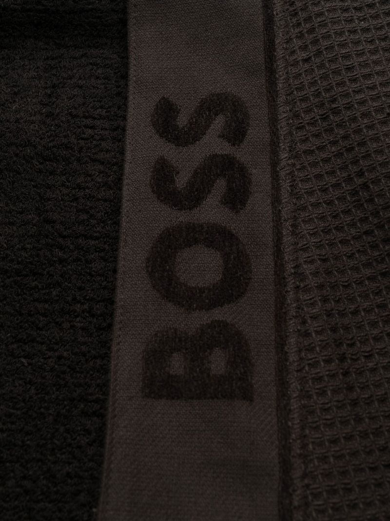 Black Waffle-knit Robe