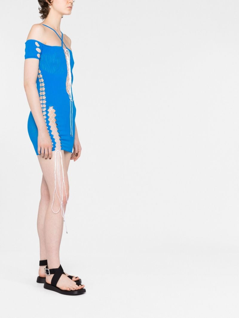 Blue Avery Off-the-shoulder Cut-out Dress