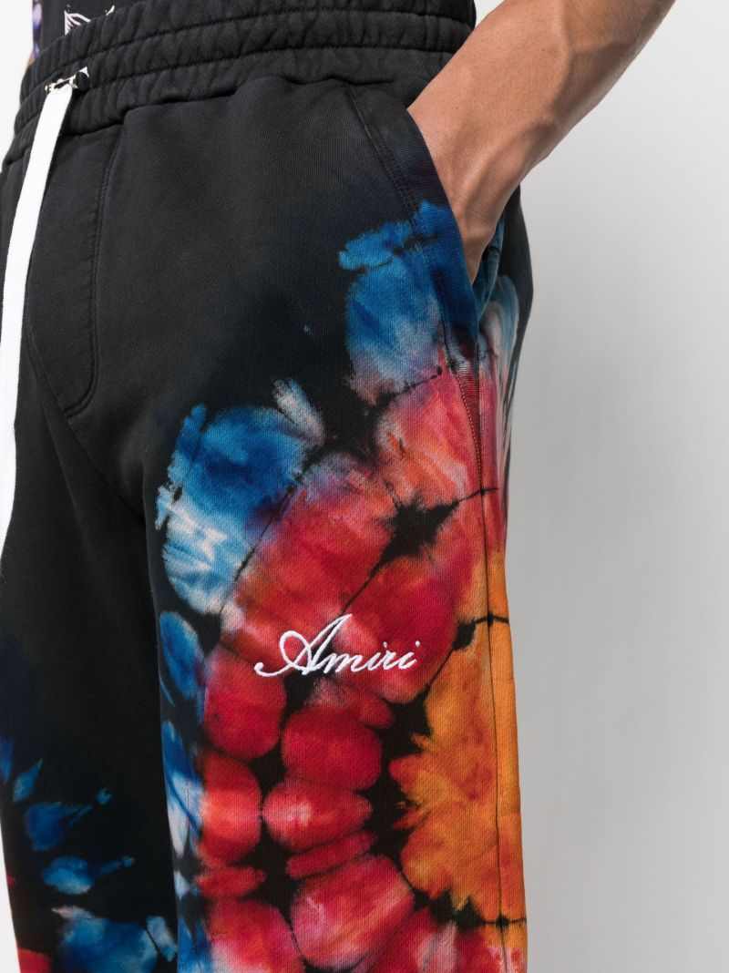 Black Tie-dye Print Track Pants