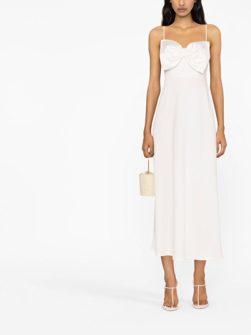 Neutral Leanna Bow Detail Midi Dress