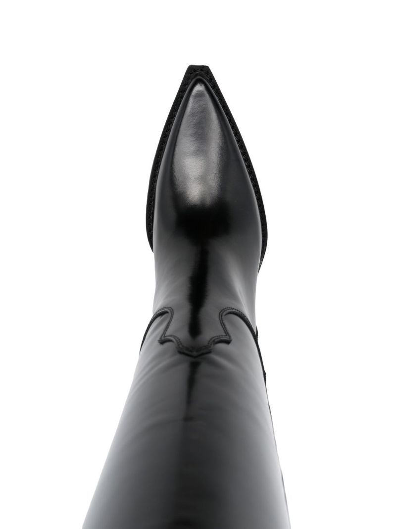 Black 90 Leather Knee-high Boots