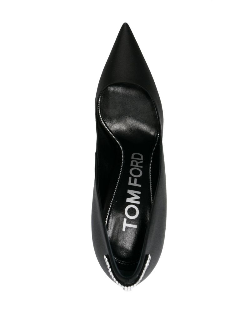 Black 105 Crystal Satin Pumps