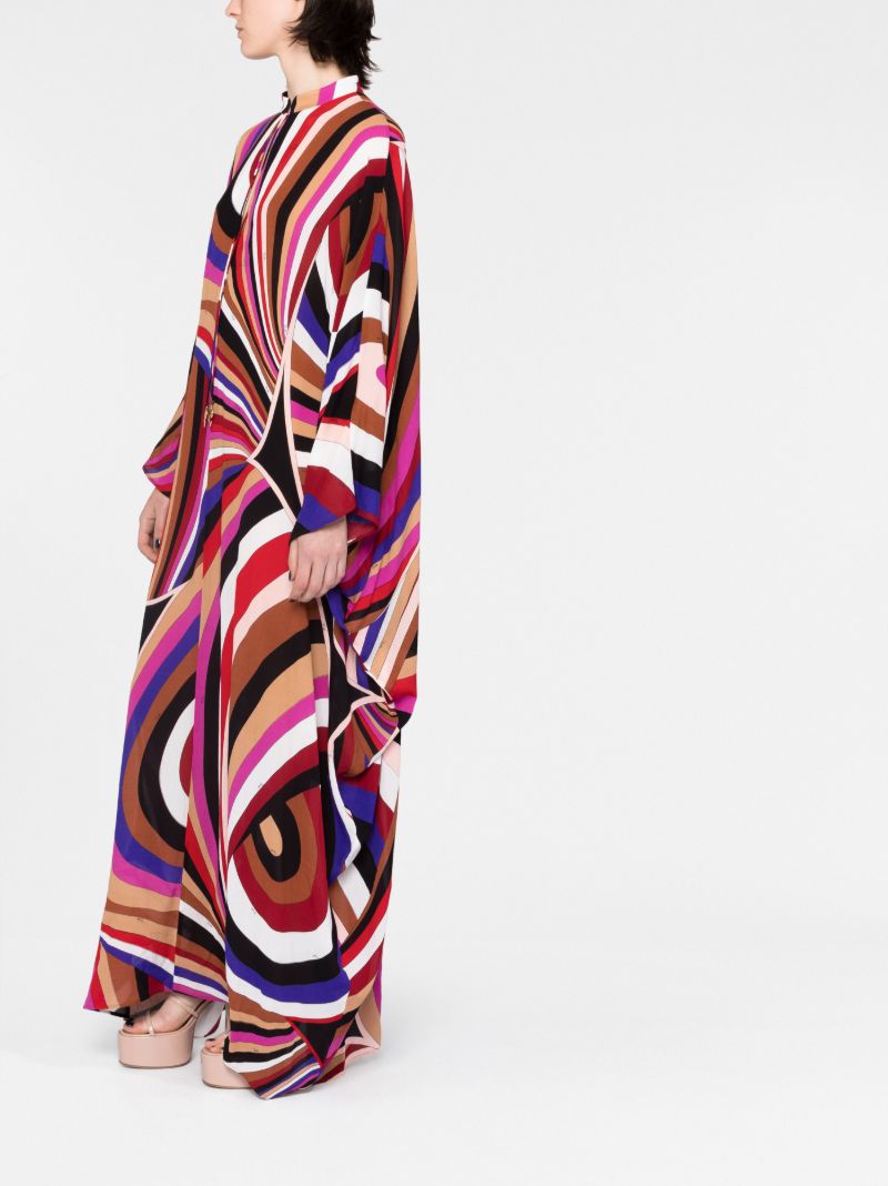 Multicolour Iride Print Kaftan Dress