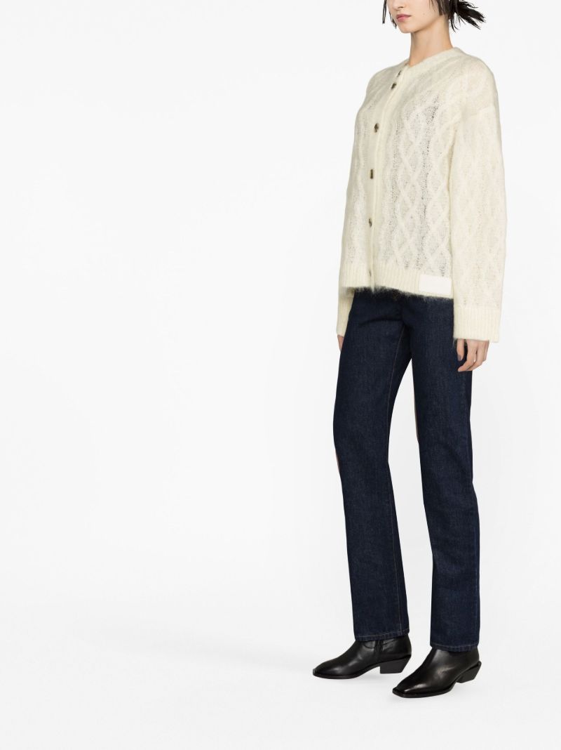 Neutral Krina Cable-knit Cardigan