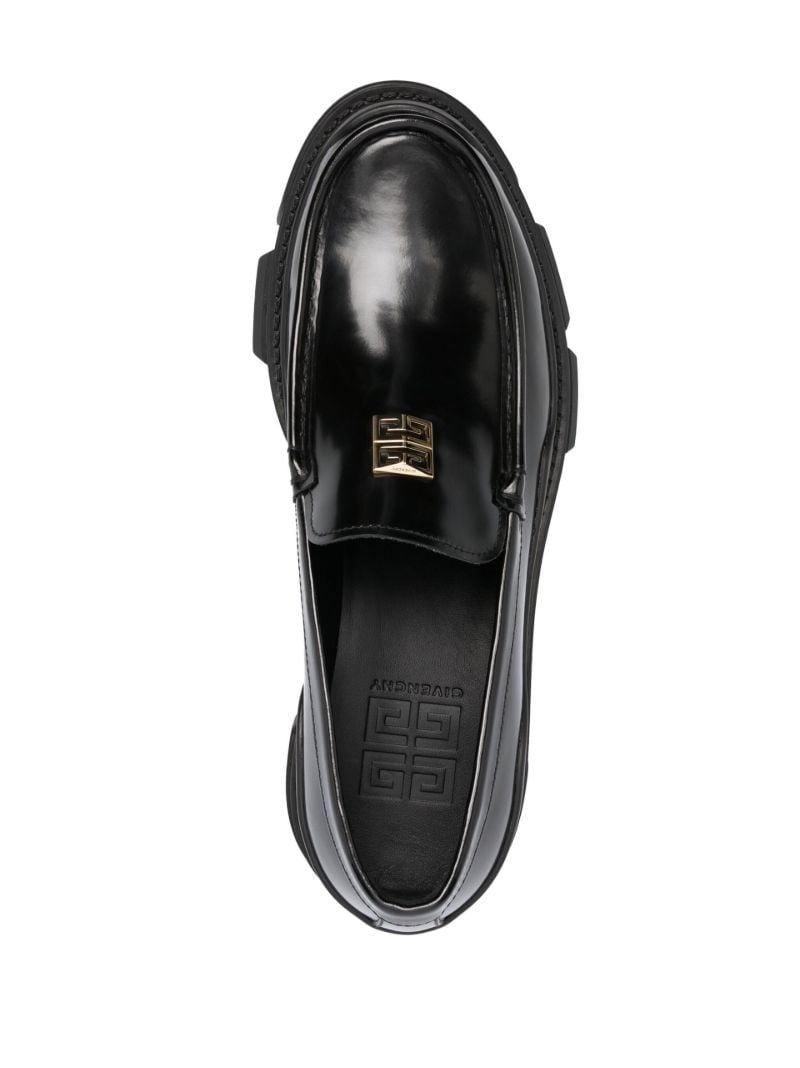 Black Terra Chunky Leather Loafers