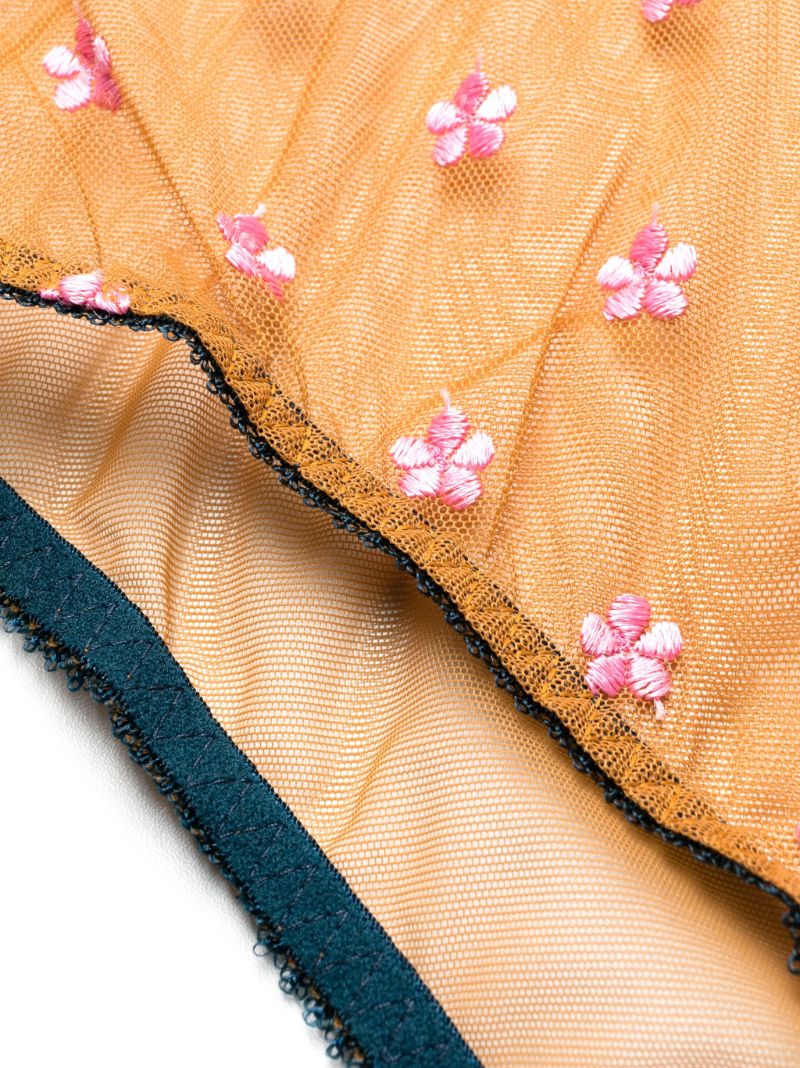 Orange Collette Floral Embroidered Briefs