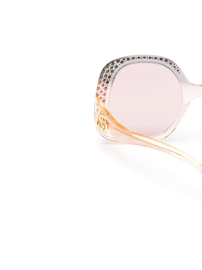 Pink Crystal-embellished Square Sunglasses