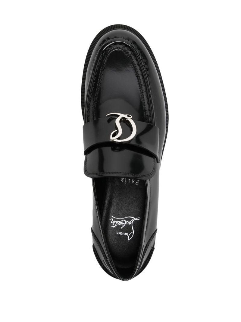 Black Moc Lug Sole Leather Loafers
