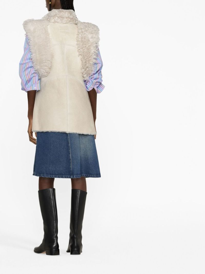 Neutral Bryana Shearling Gilet