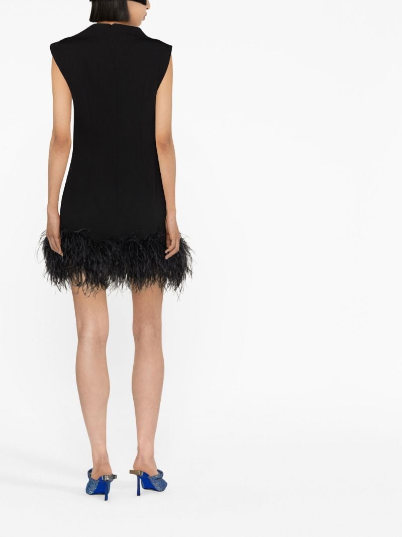Black Nyx Feather-trim Mini Dress