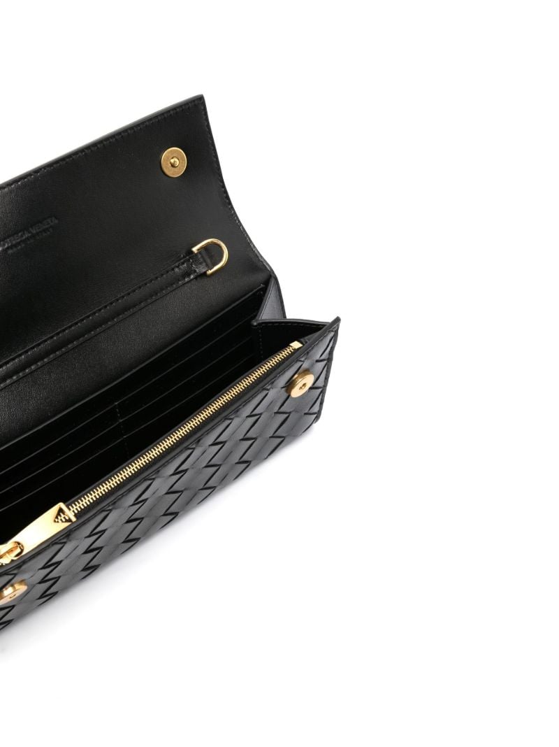 Black Intrecciato Leather Clutch Bag
