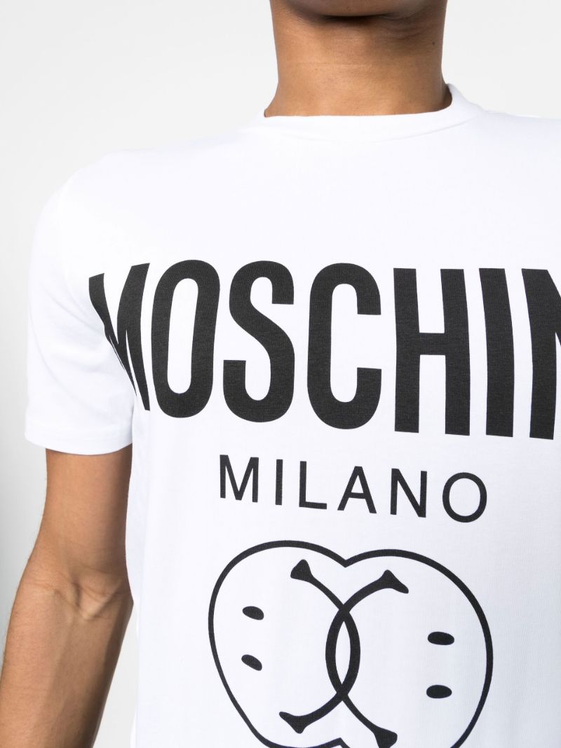 White Dqm Smile Logo Cotton T-shirt