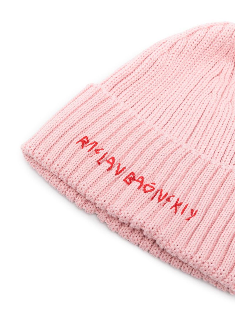 Pink Ribbed Beanie Hat