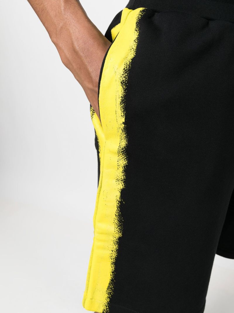 Black Paint Spray Track Shorts