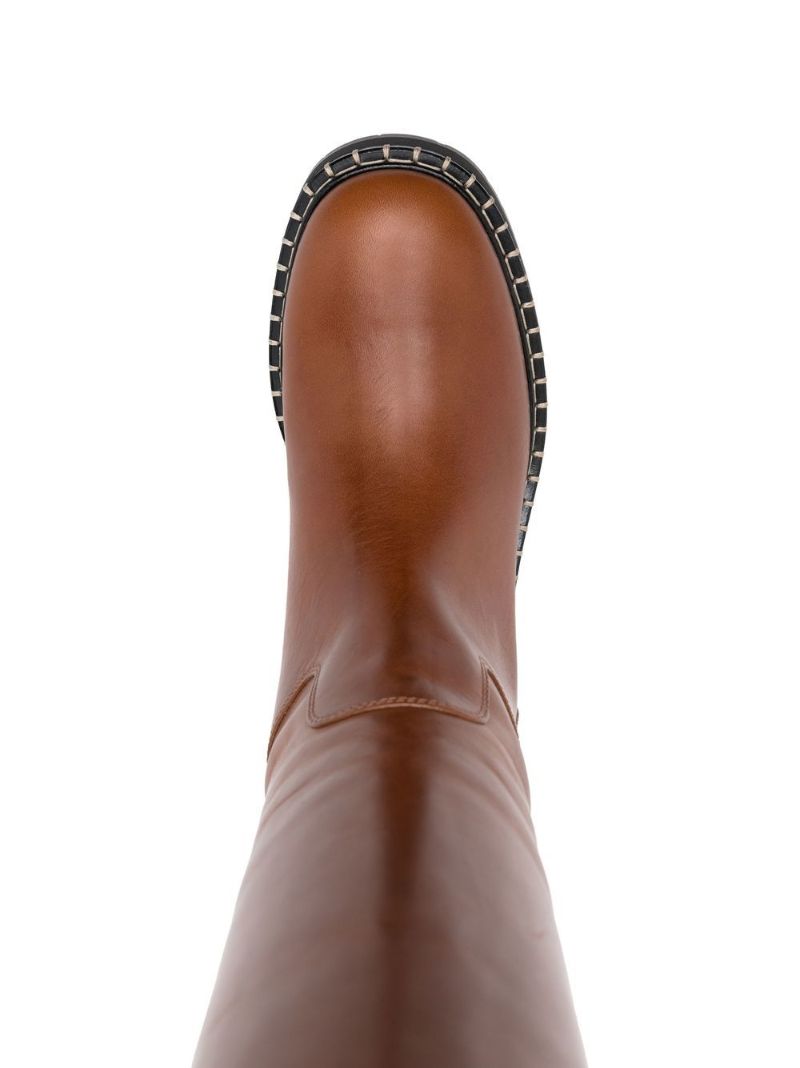 Brown Knee-high Leather Boots