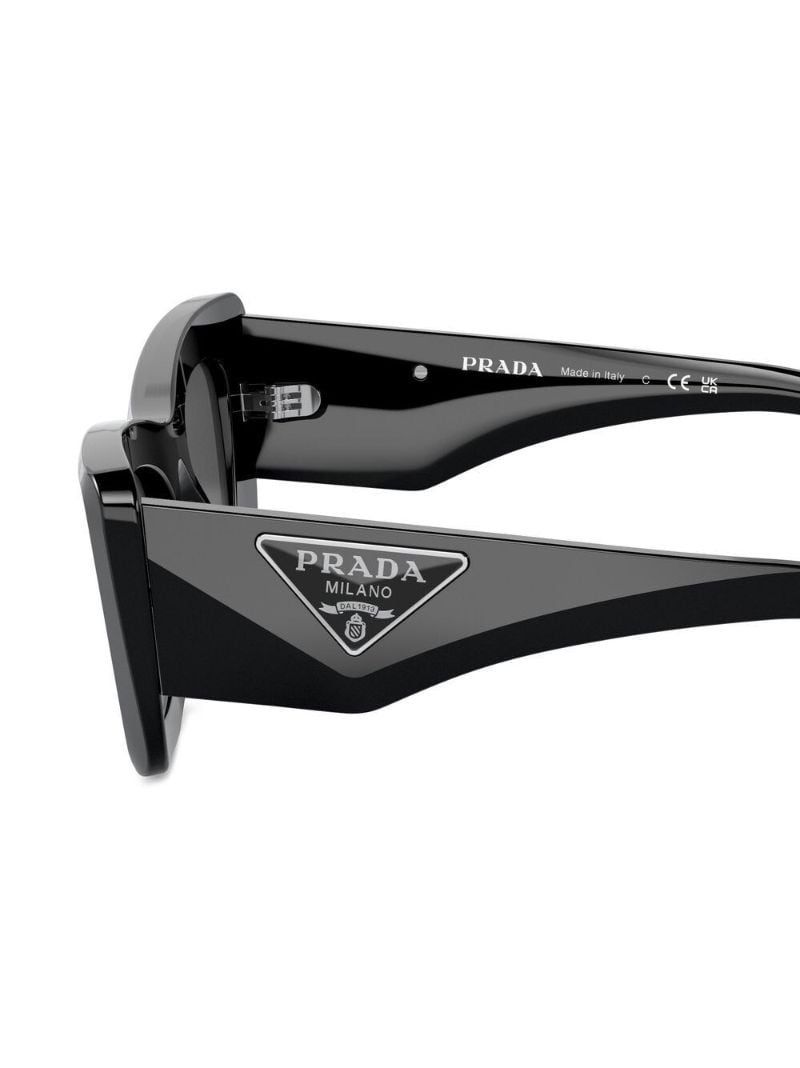 Black Logo-plaque Rectangle Frame Sunglasses