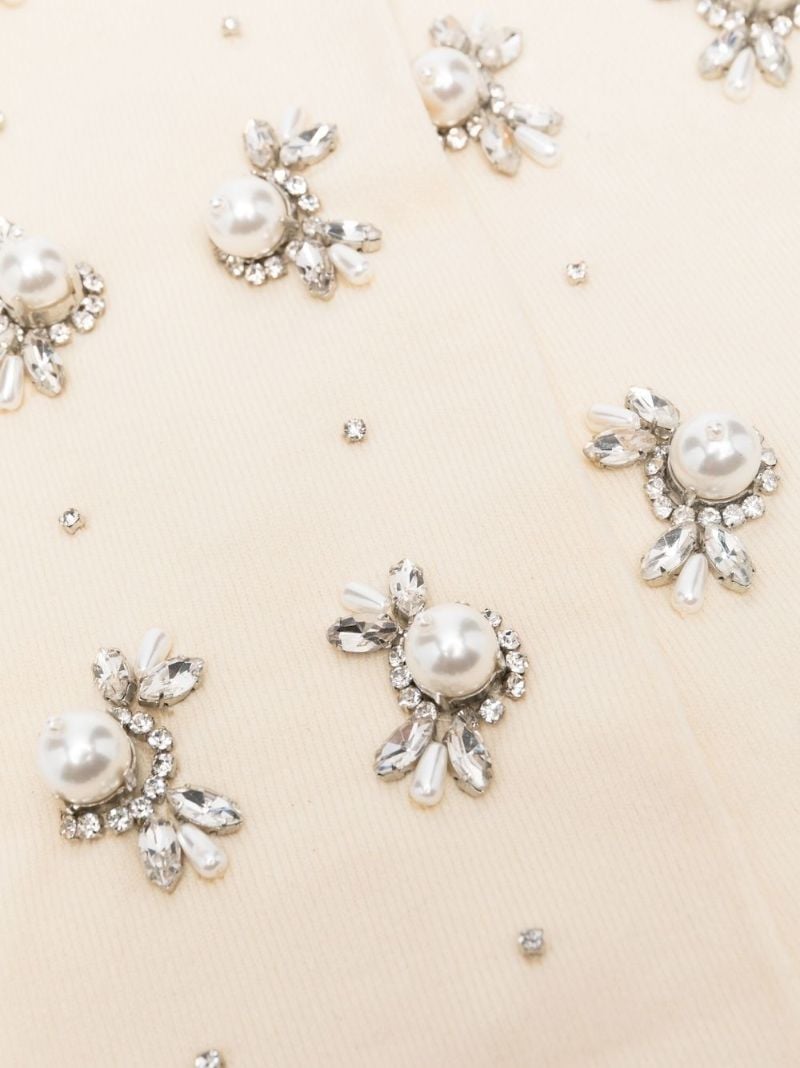 White Crystal Embellished Knee Socks