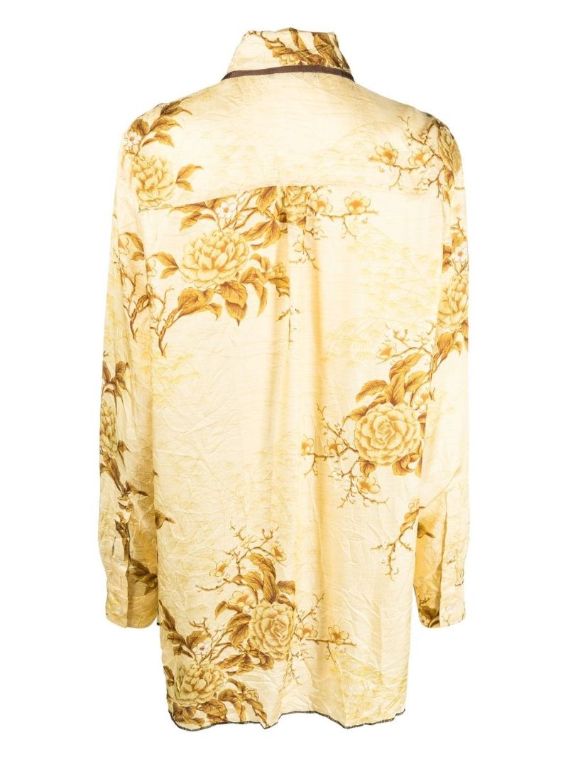 Yello Spring Flowers Printed Shirt