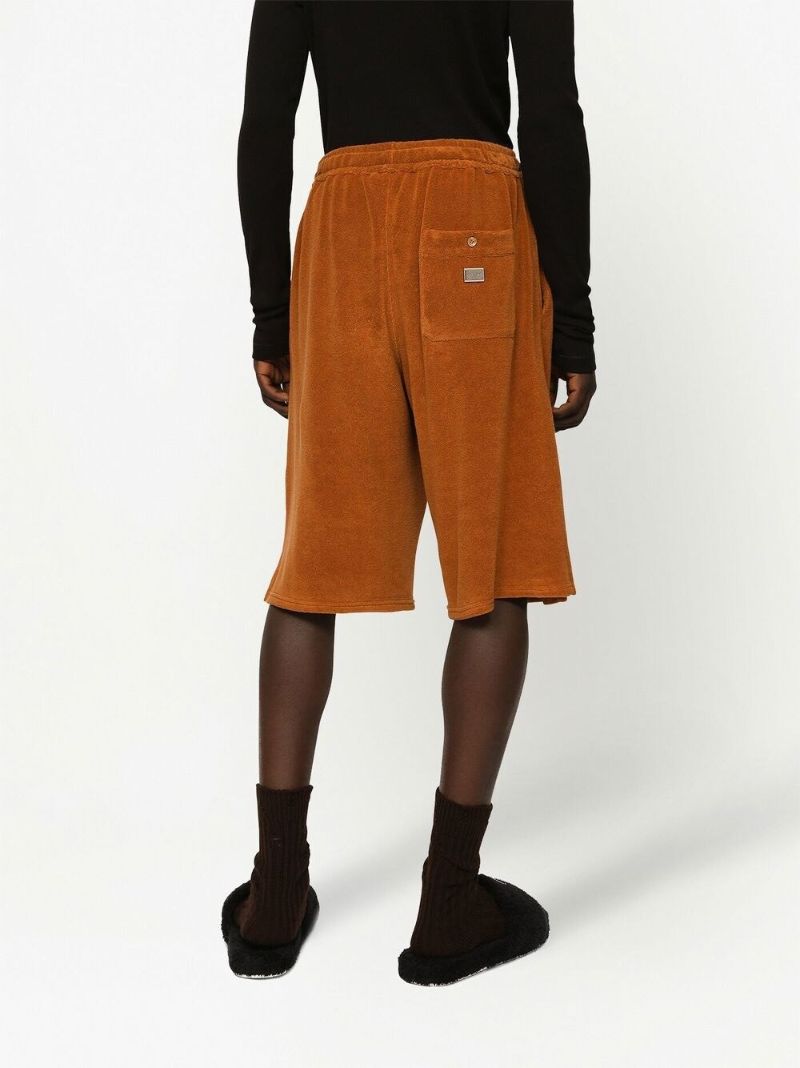Orange Logo Plaque Cotton-terry Shorts