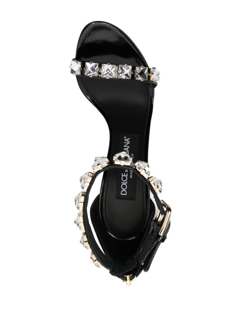Black Keira 105 Rhinestone-embellished Sandals