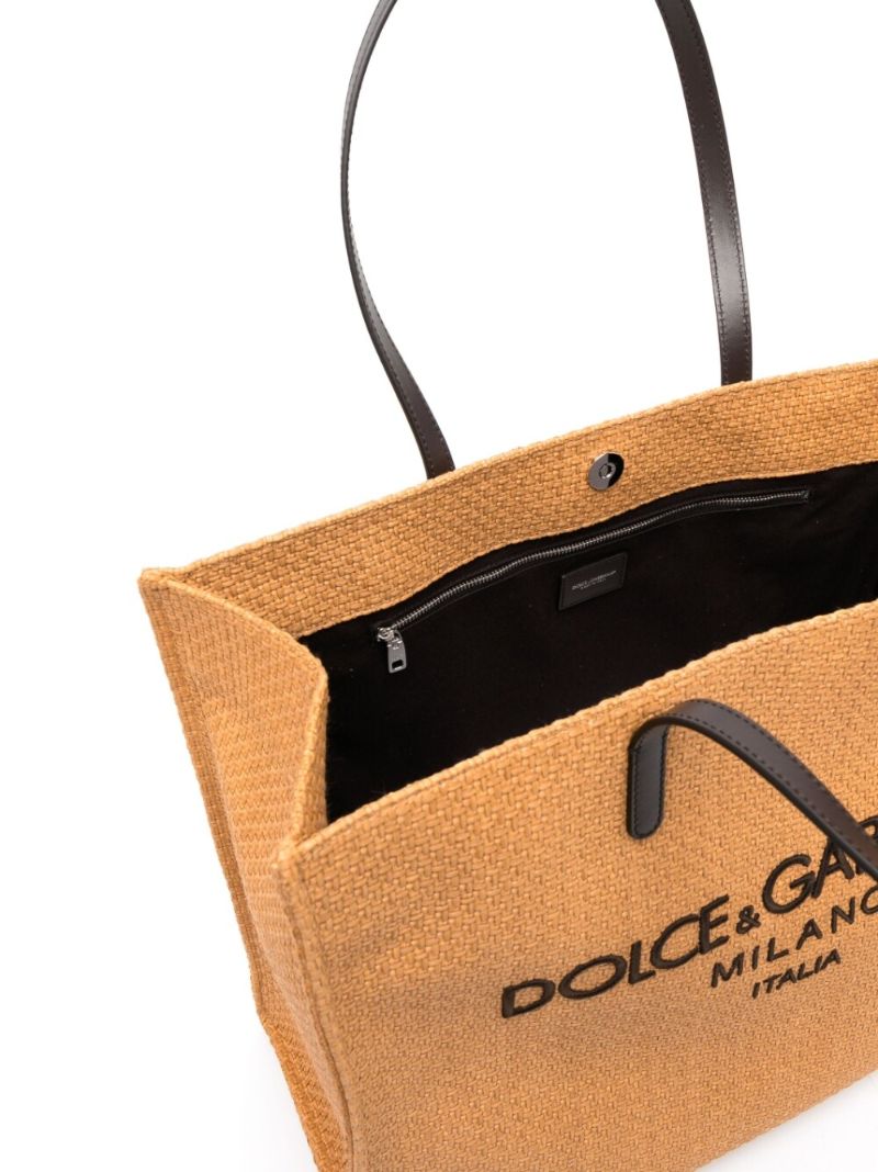 Brown Logo-embroidered Tote Bag