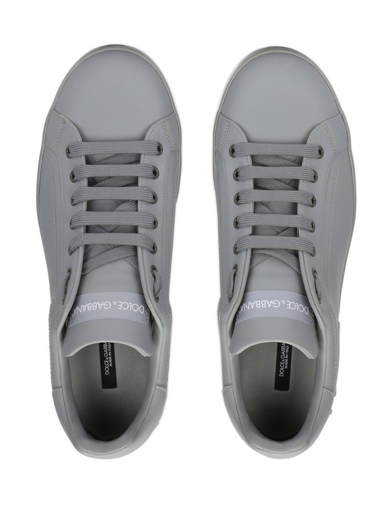 Grey Portofino Leather Sneakers