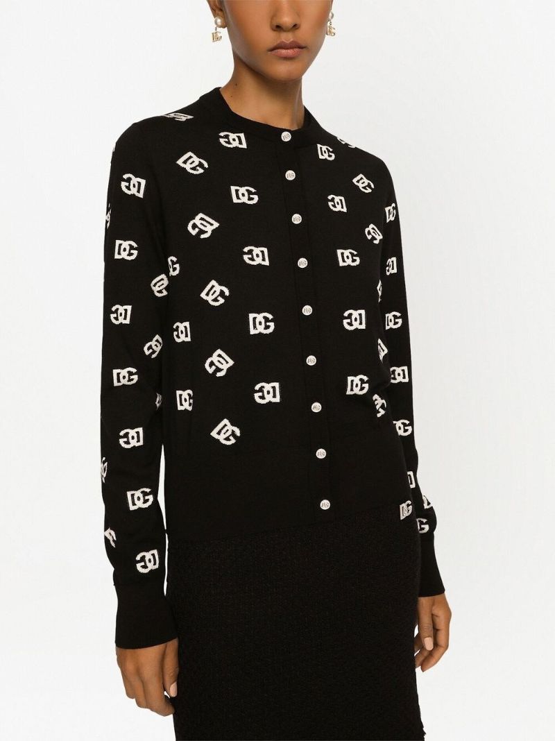 Black Dg Intarsia Cardigan