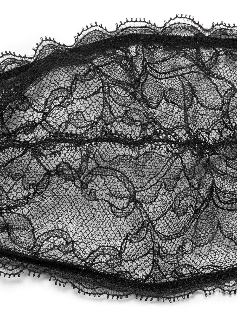 Black Lace Tulle Bodysuit