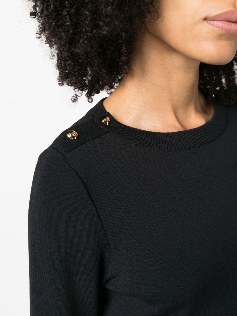 Black Buttoned-shoulder Sweater