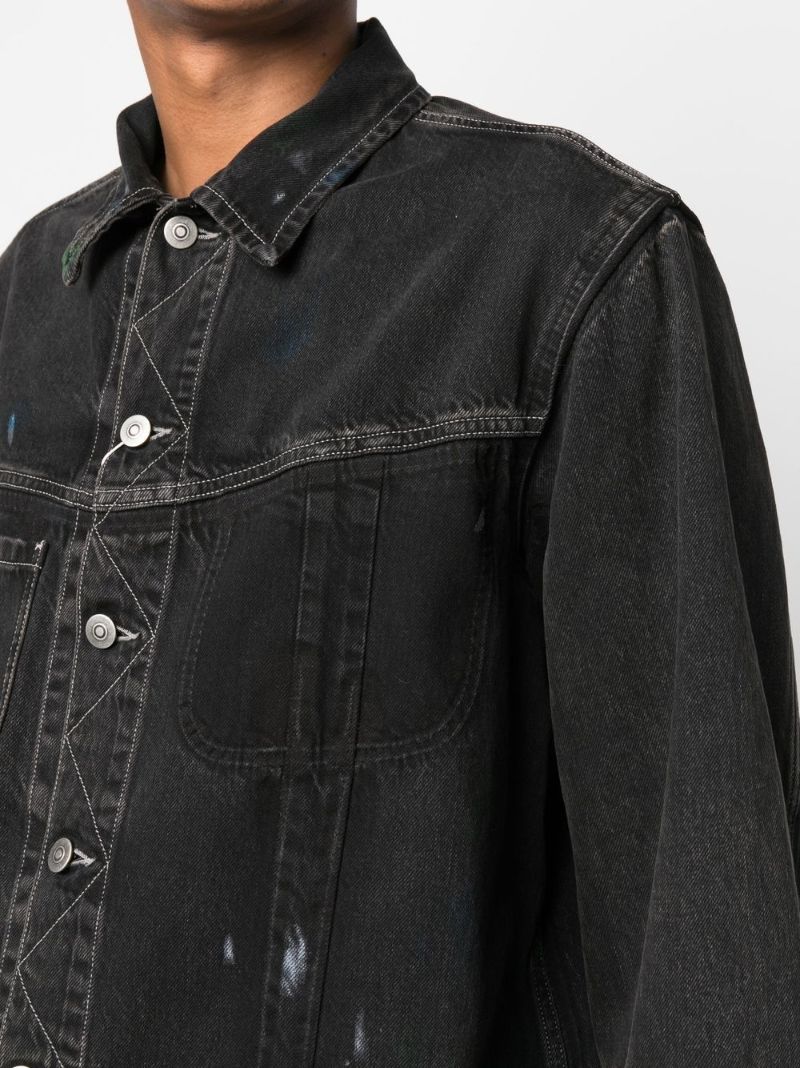 Black Paint Denim Jacket