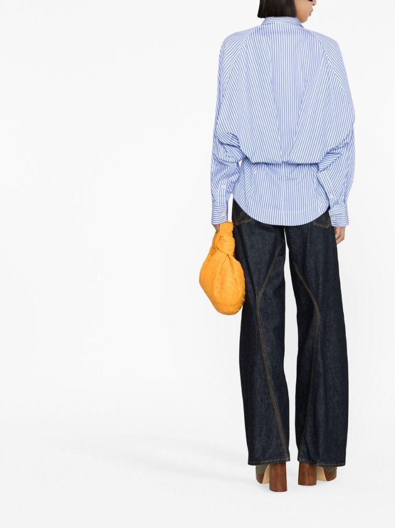 White Striped Balloon Back Shirt
